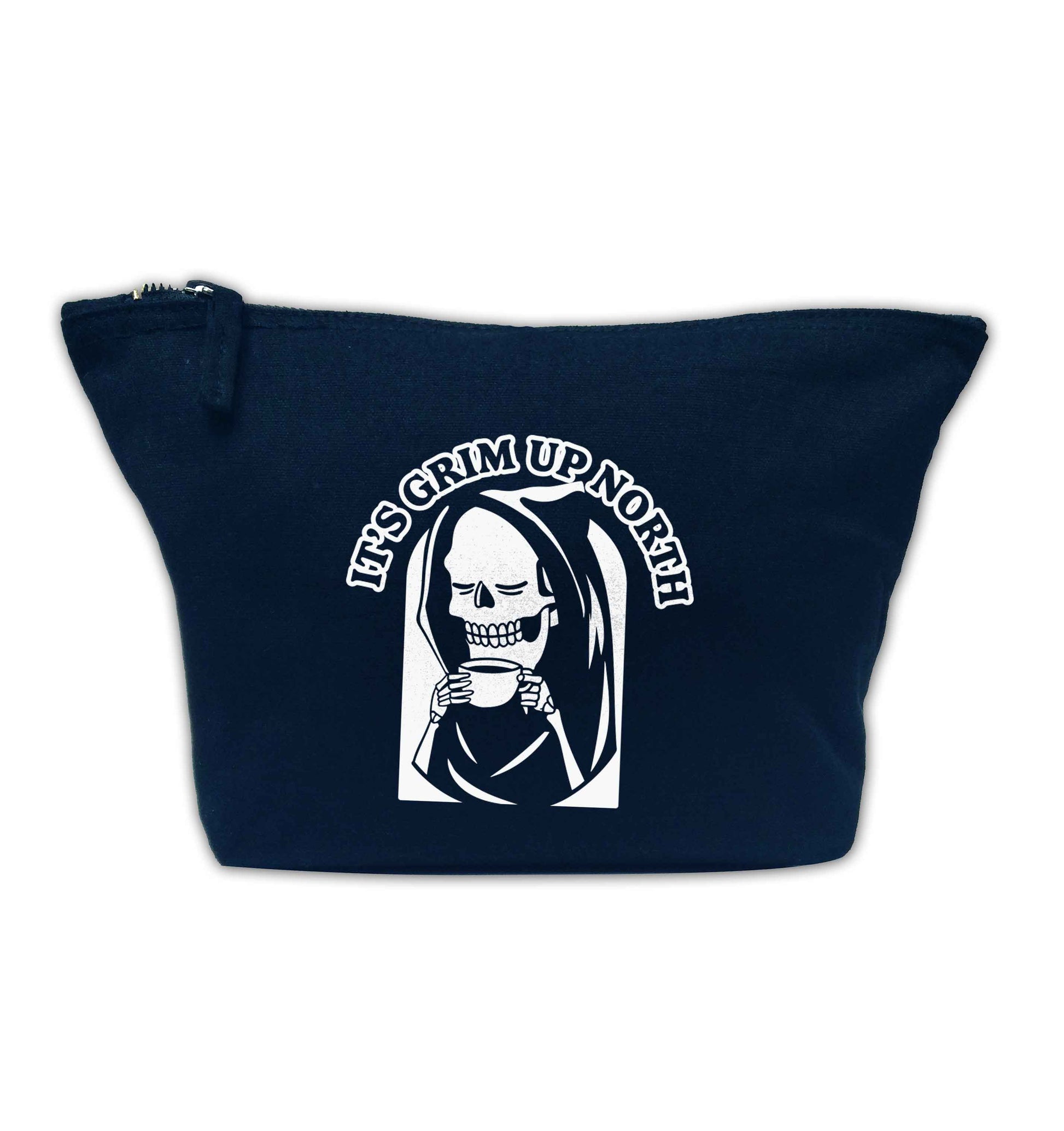 It's grim up North navy makeup bag