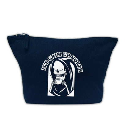 It's grim up North navy makeup bag