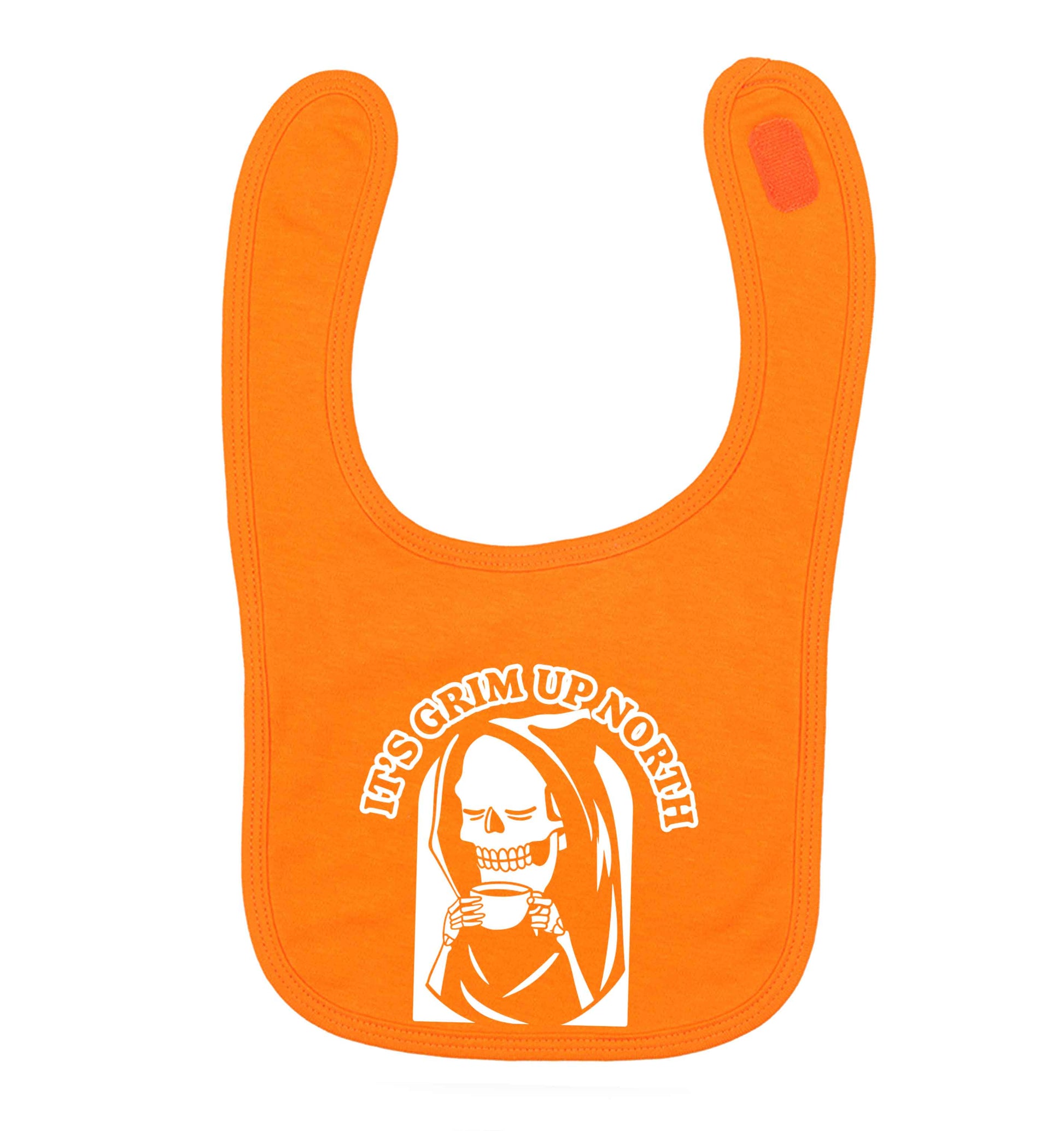 It's grim up North orange baby bib