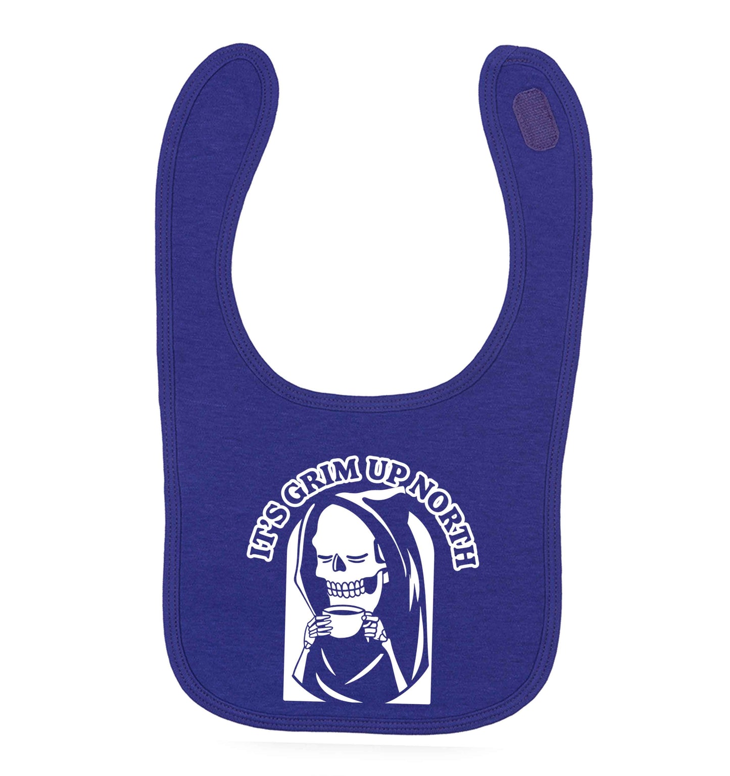 It's grim up North purple baby bib