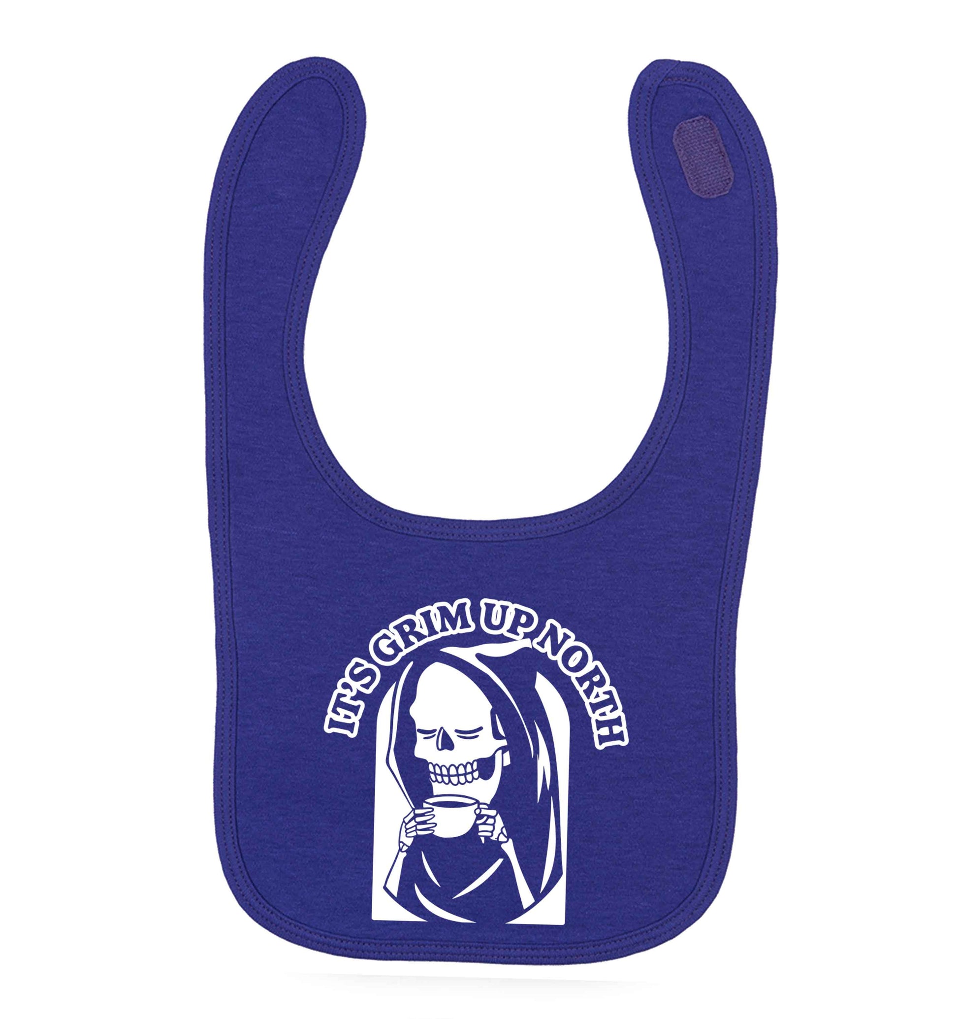 It's grim up North purple baby bib