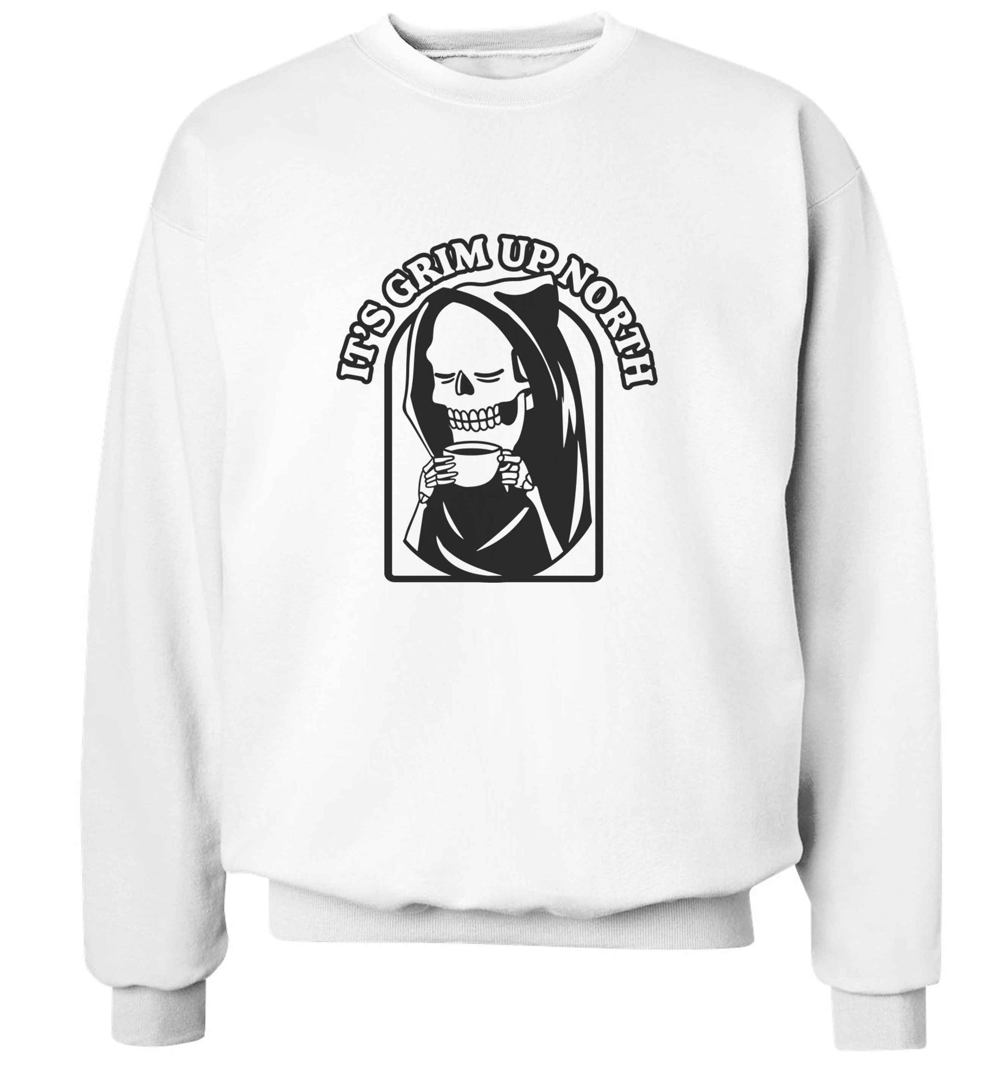 It's grim up North adult's unisex white sweater 2XL