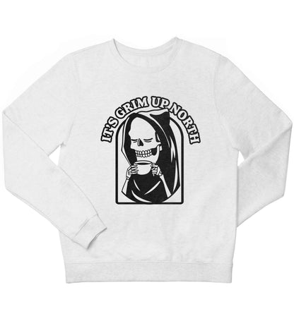 It's grim up North children's white sweater 12-13 Years