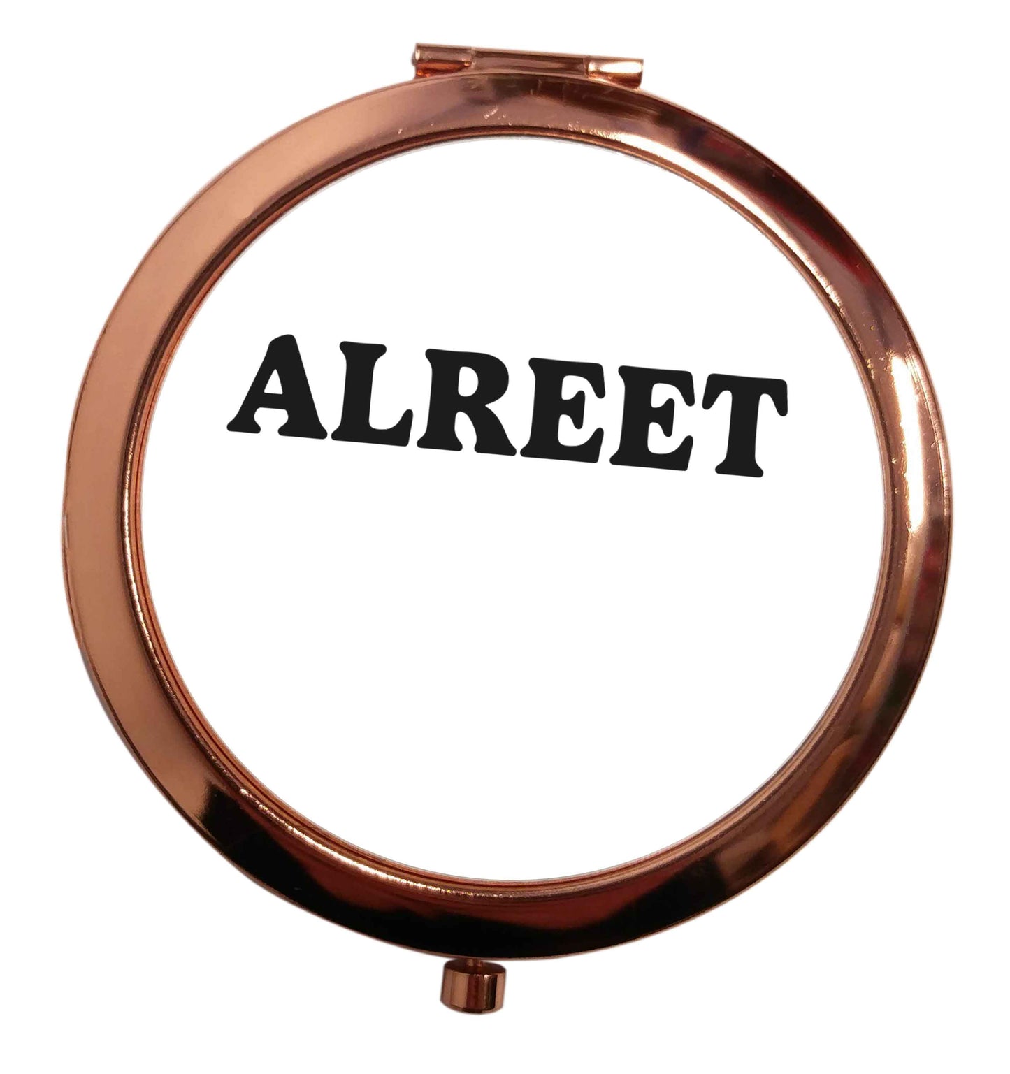 Alreet rose gold circle pocket mirror