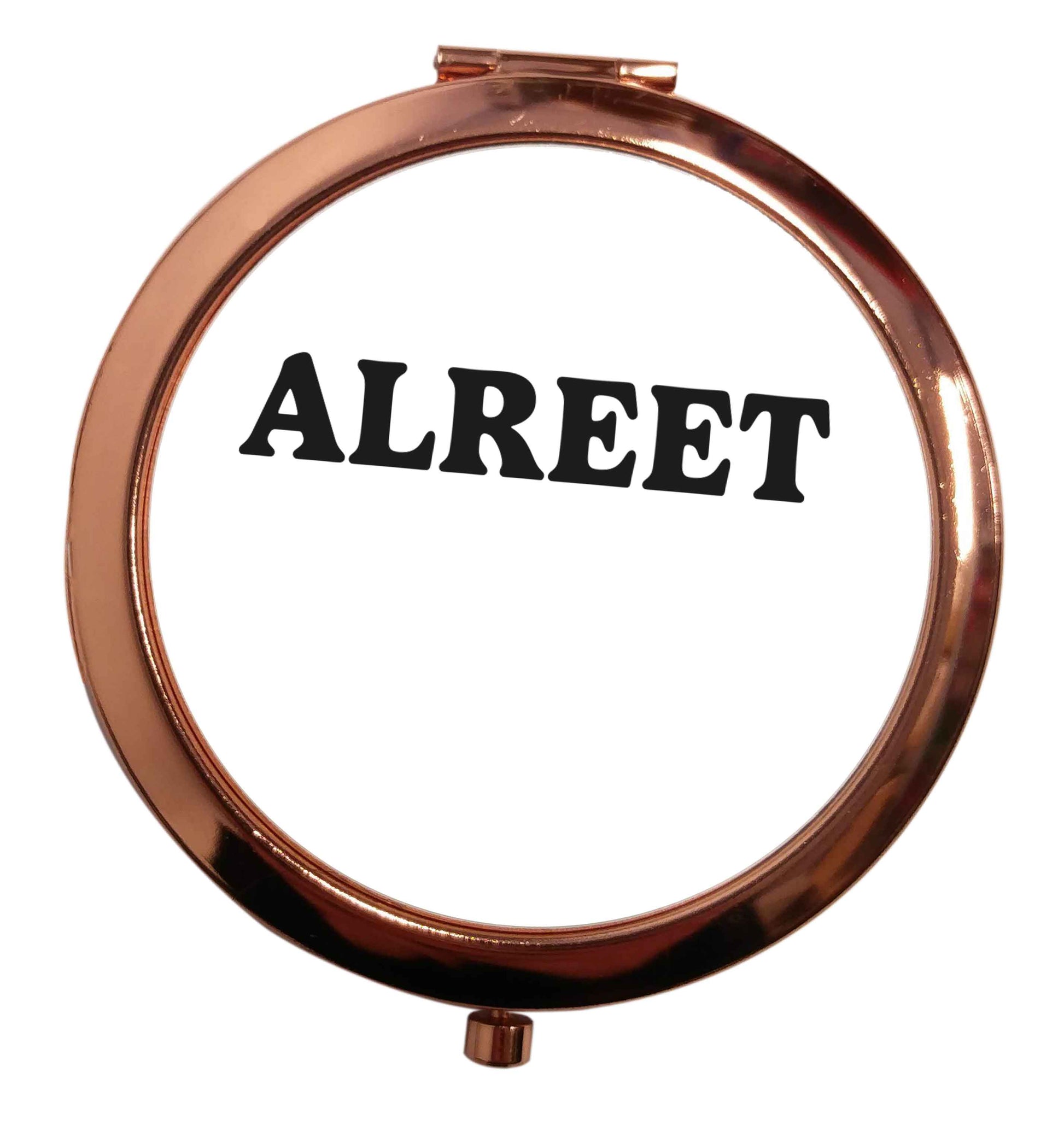 Alreet rose gold circle pocket mirror