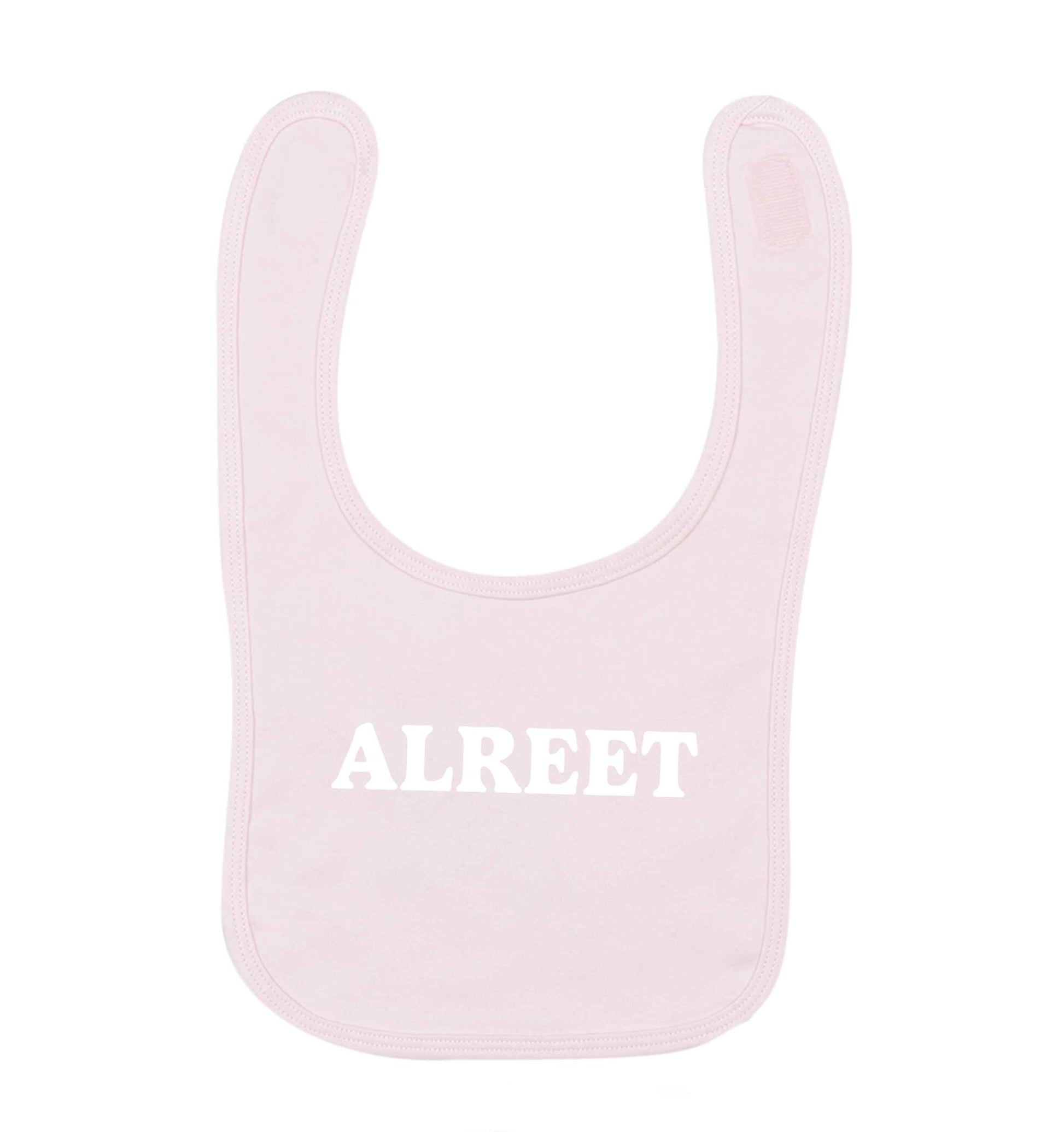 Alreet pale pink baby bib