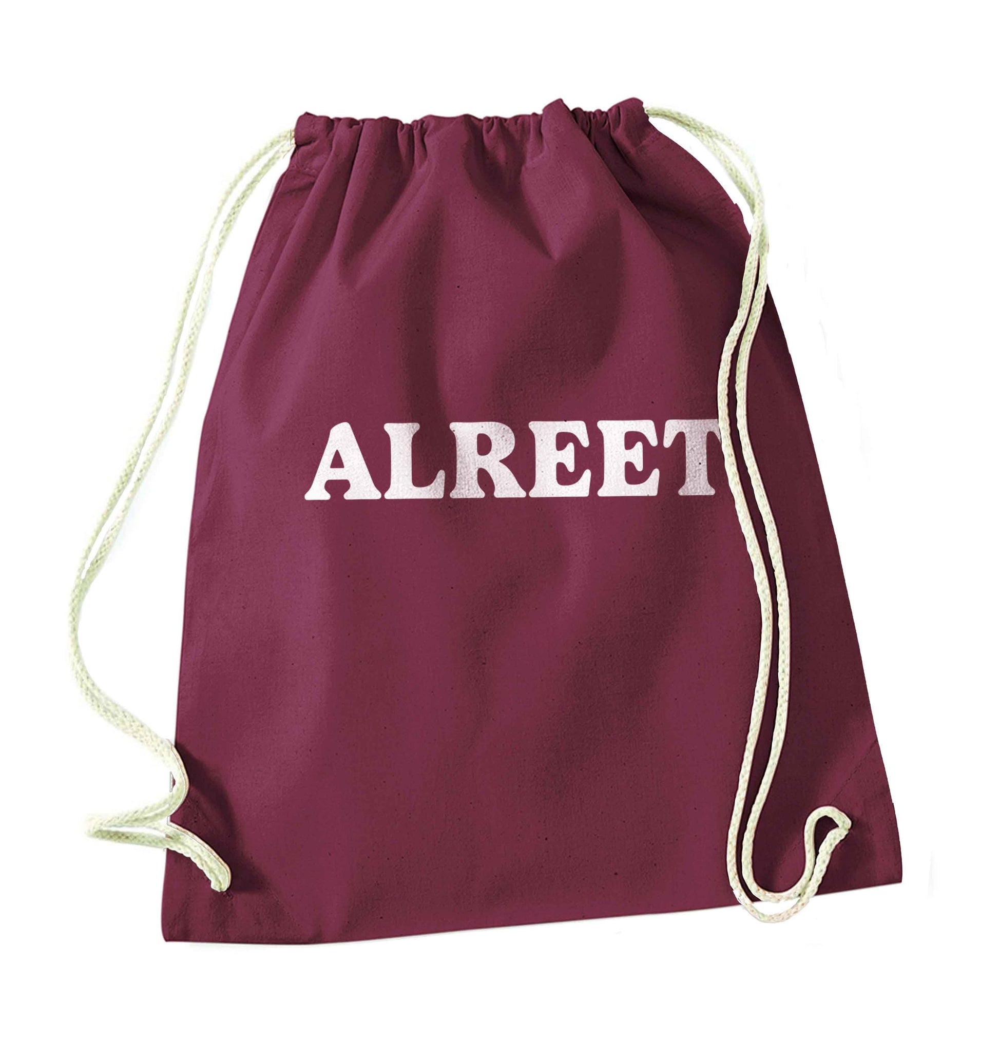 Alreet maroon drawstring bag