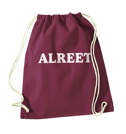 Alreet maroon drawstring bag