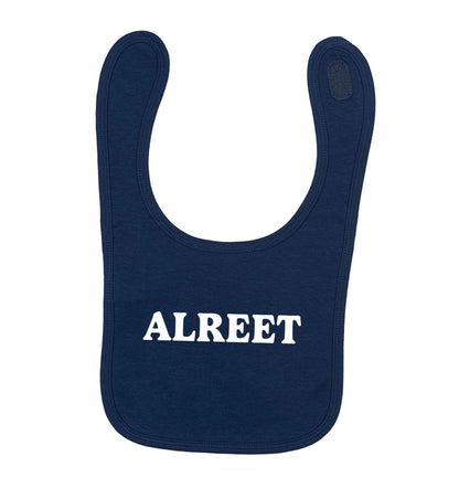 Alreet navy baby bib