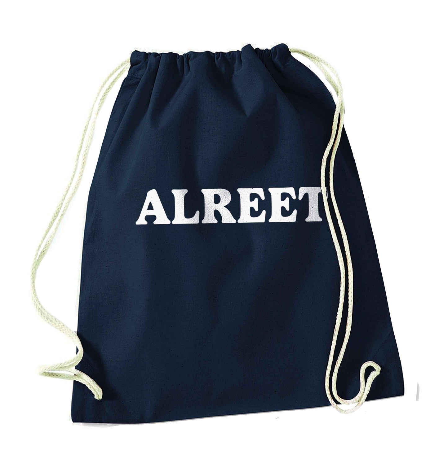 Alreet navy drawstring bag