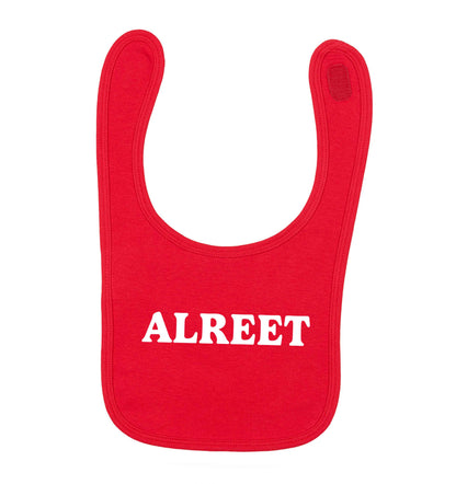 Alreet red baby bib