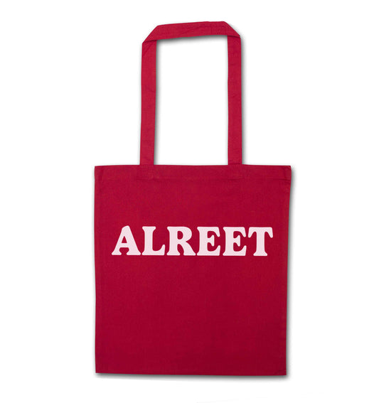 Alreet red tote bag