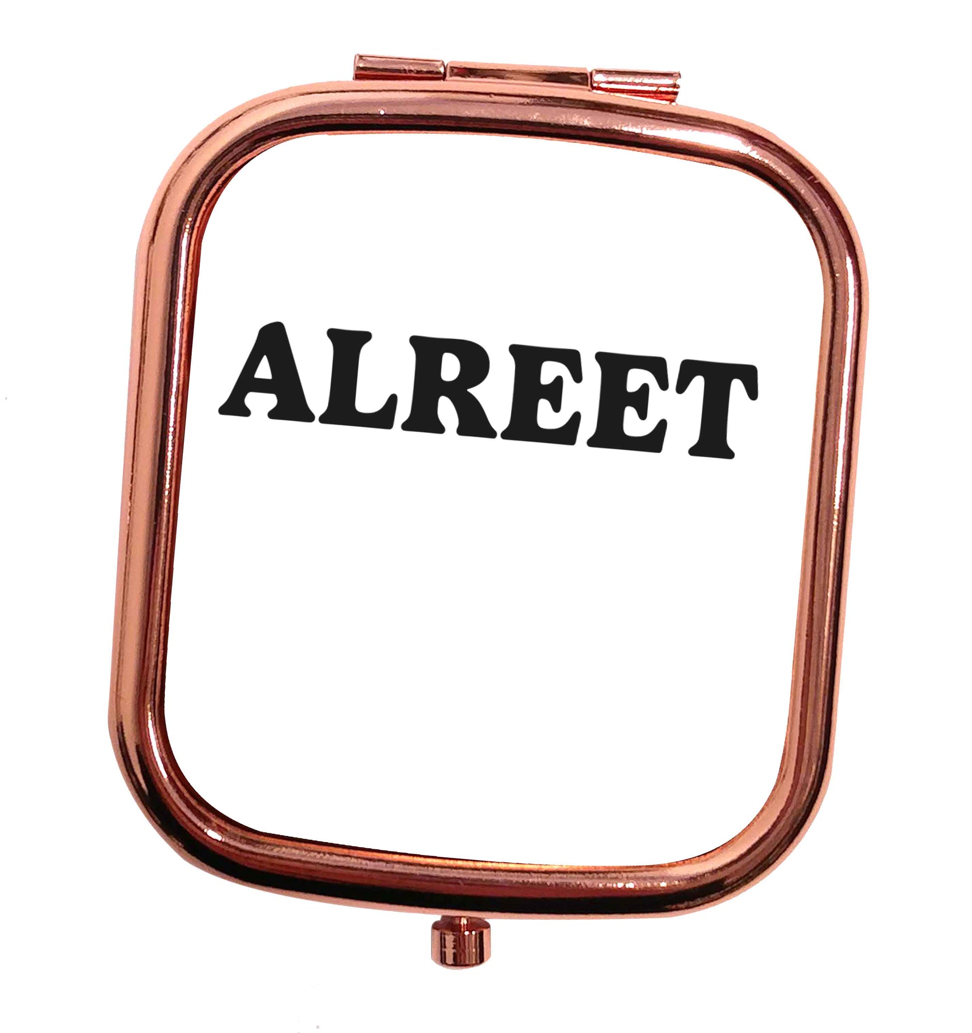 Alreet rose gold square pocket mirror