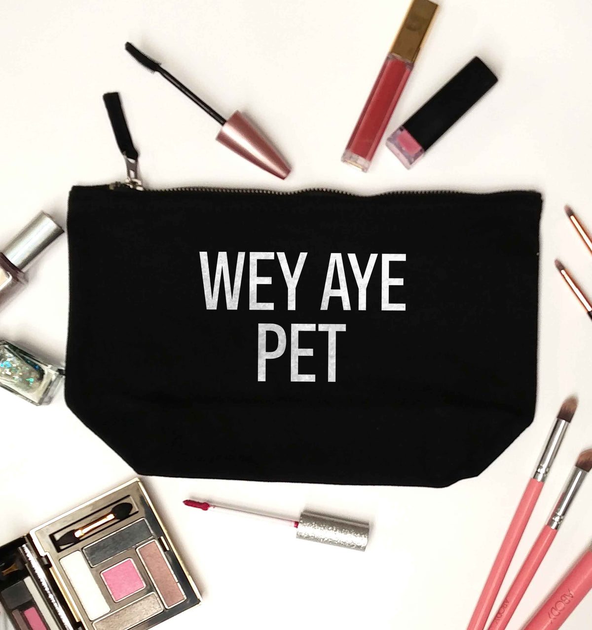 Wey Aye Pet black makeup bag