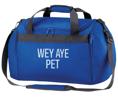 Wey Aye Pet royal blue holdall / duffel bag