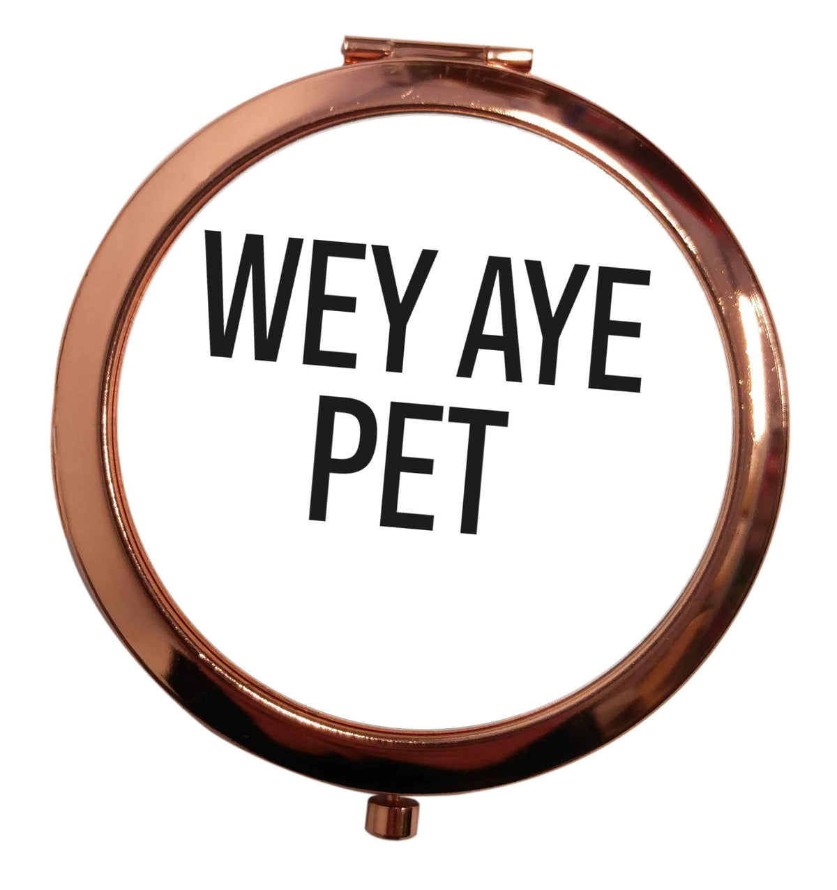 Wey Aye Pet rose gold circle pocket mirror