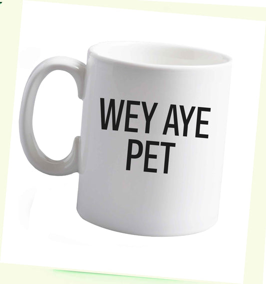 10 oz Wey Aye Pet ceramic mug right handed