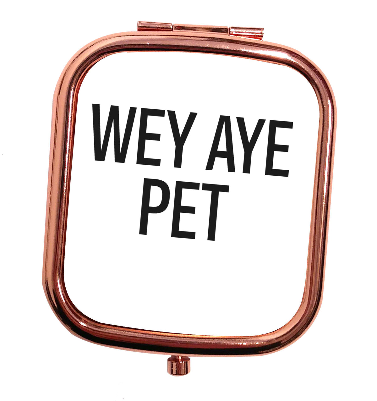 Wey Aye Pet rose gold square pocket mirror