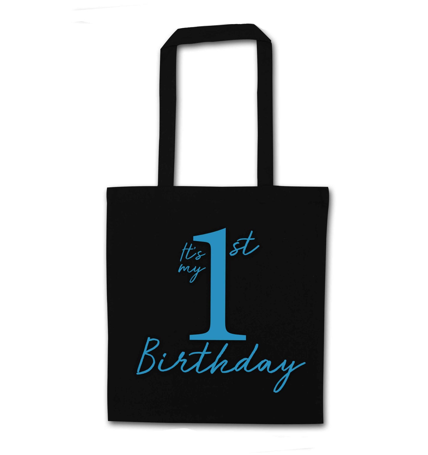 It's my first birthday black tote bag