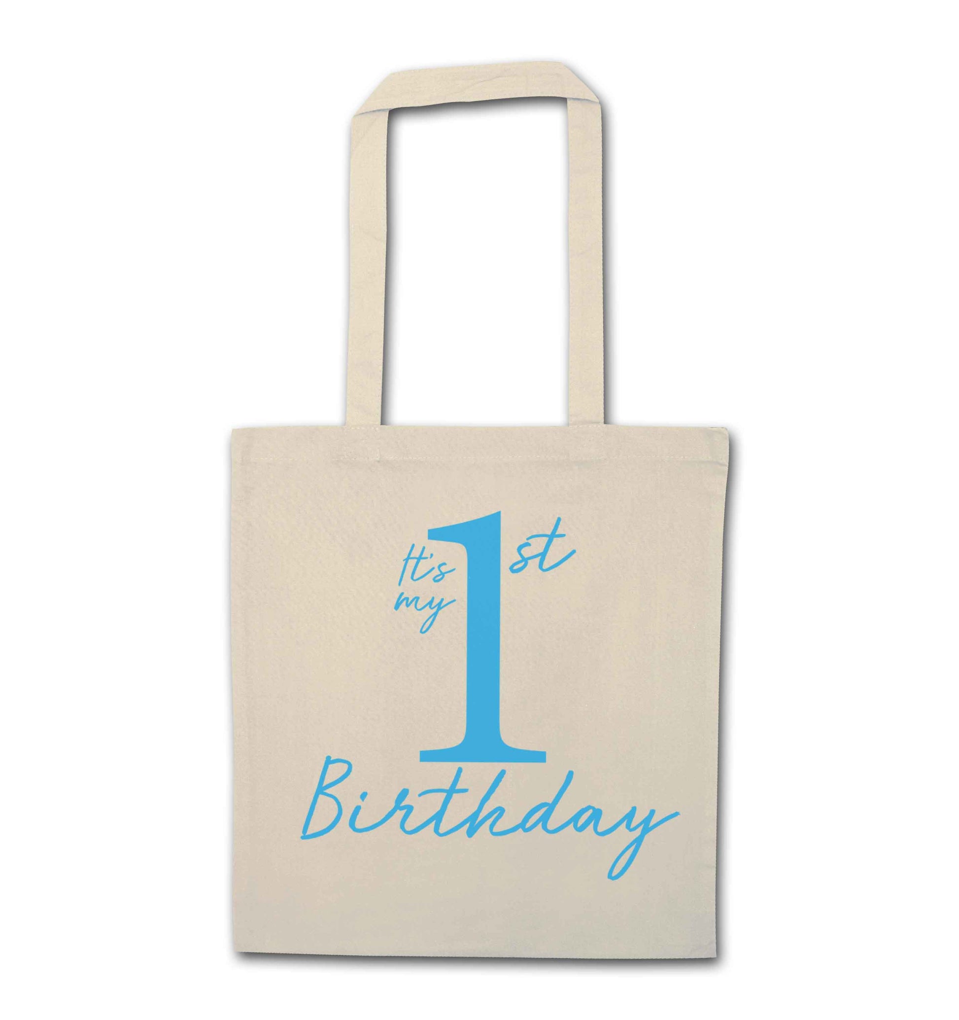 It's my first birthday natural tote bag
