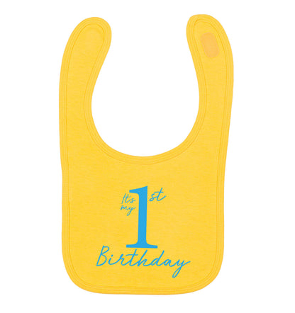It's my first birthday yellow baby bib