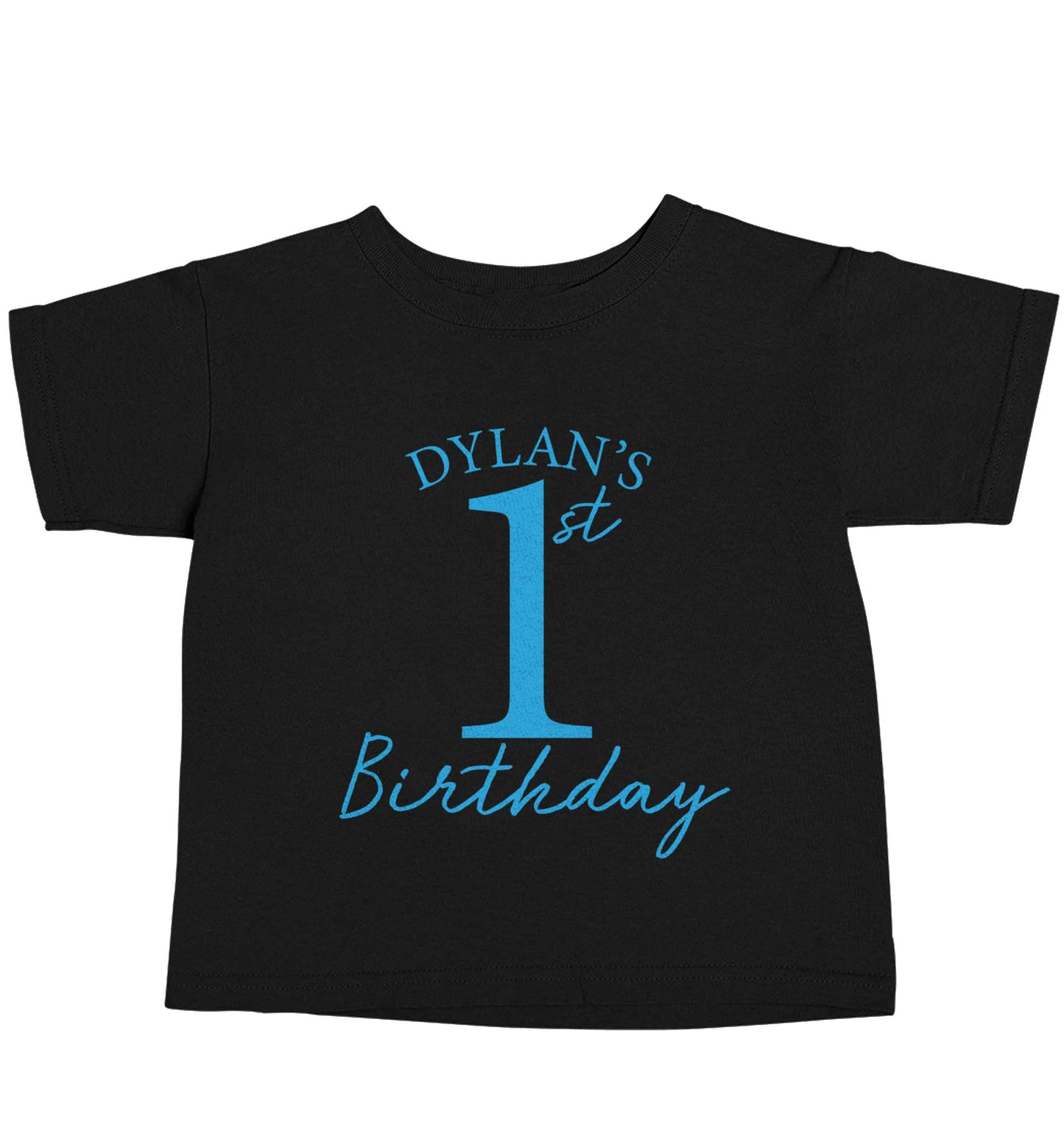 Personalised first birthday - any name or age! Black baby toddler Tshirt 2 years