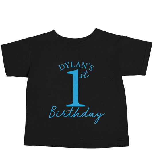Personalised first birthday - any name or age! Black baby toddler Tshirt 2 years
