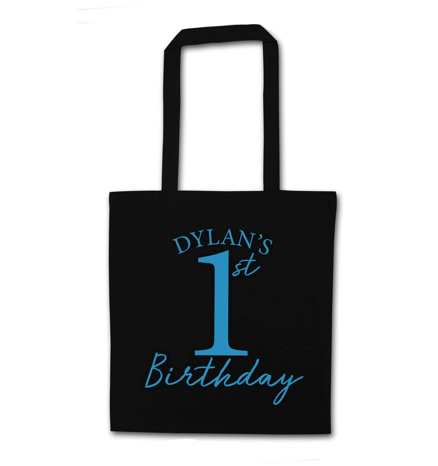 Personalised first birthday - any name or age! black tote bag