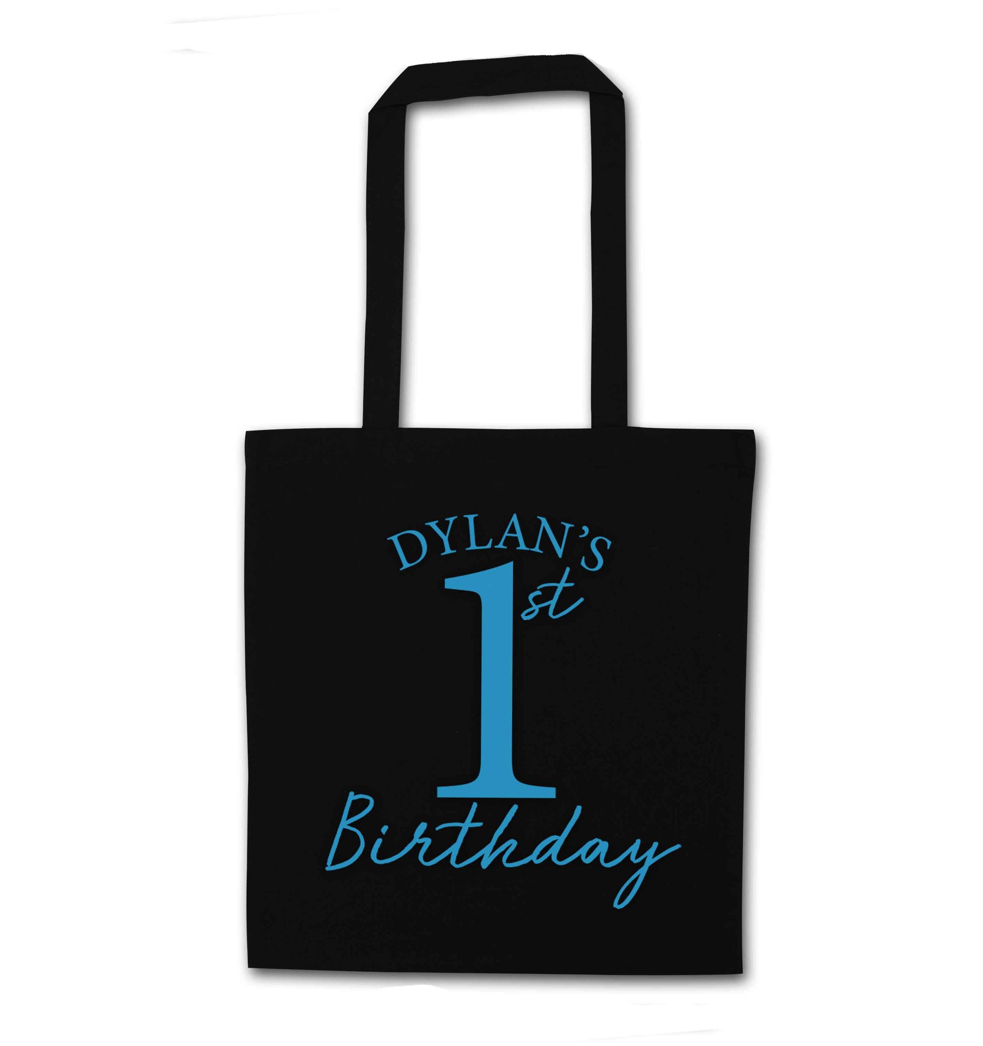 Personalised first birthday - any name or age! black tote bag