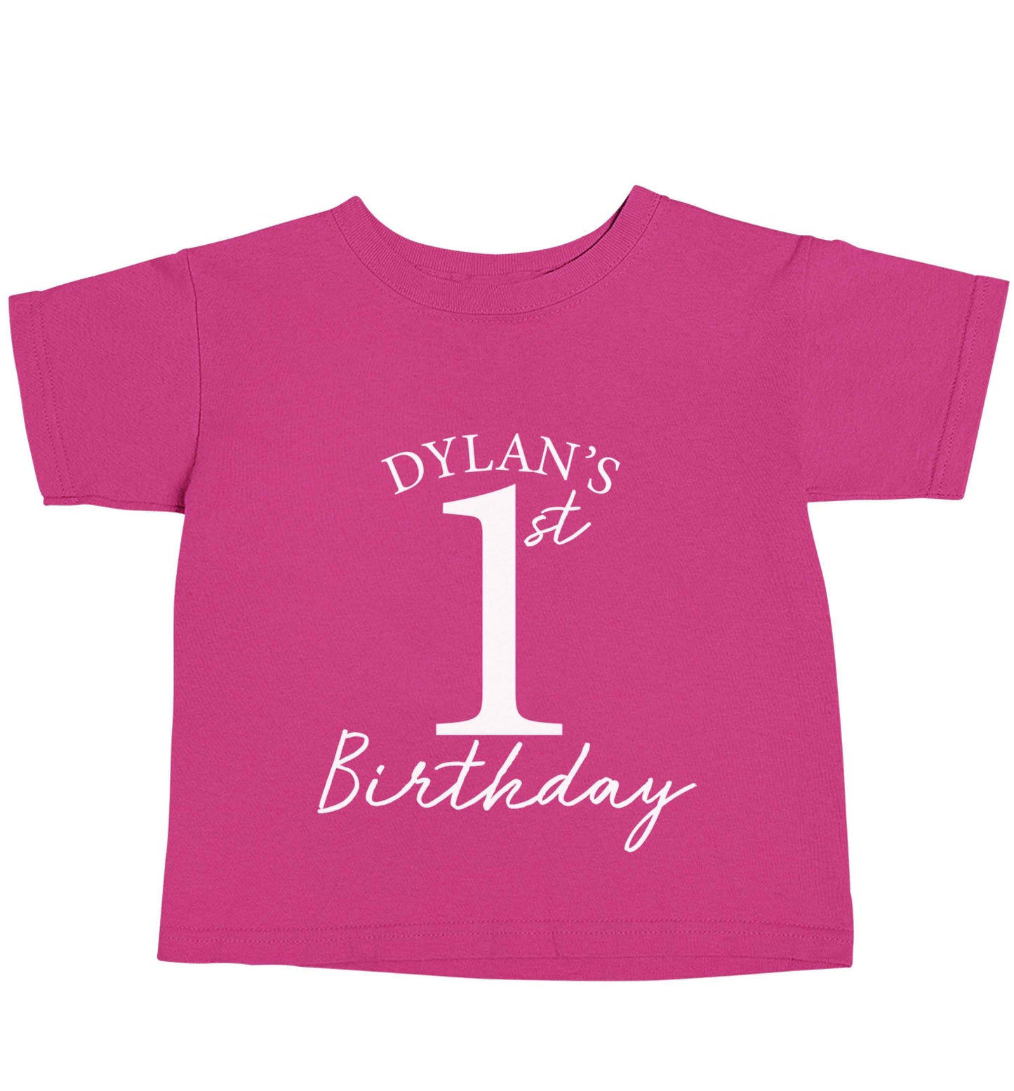 Personalised first birthday - any name or age! pink baby toddler Tshirt 2 Years