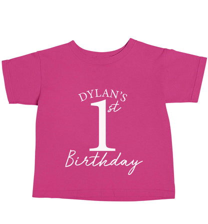 Personalised first birthday - any name or age! pink baby toddler Tshirt 2 Years