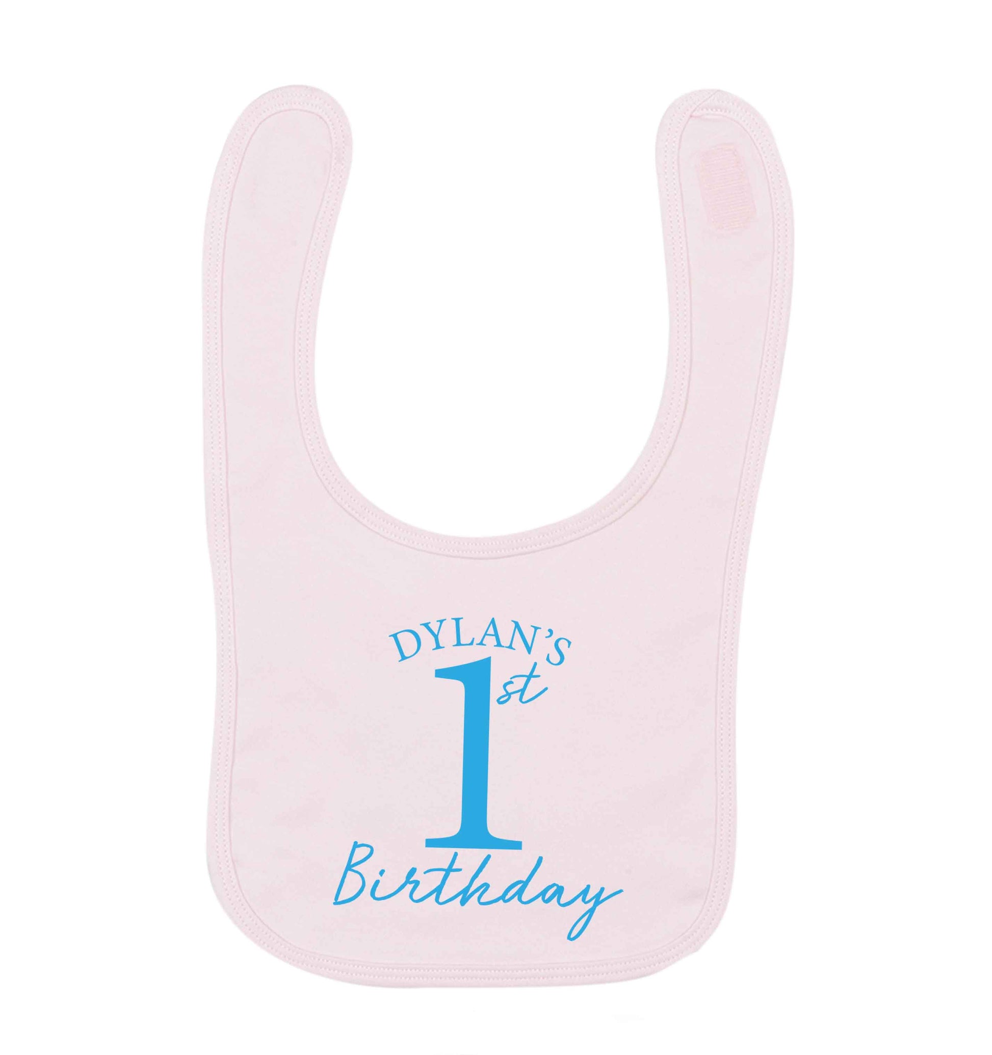 Personalised first birthday - any name or age! pale pink baby bib