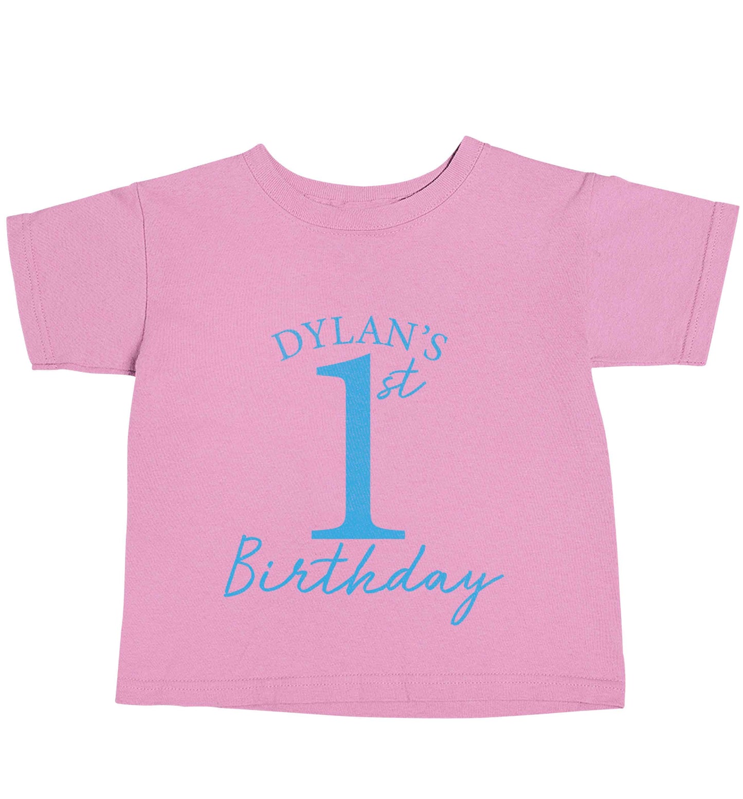 Personalised first birthday - any name or age! light pink baby toddler Tshirt 2 Years