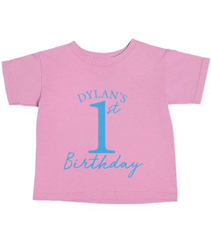 Personalised first birthday - any name or age! light pink baby toddler Tshirt 2 Years