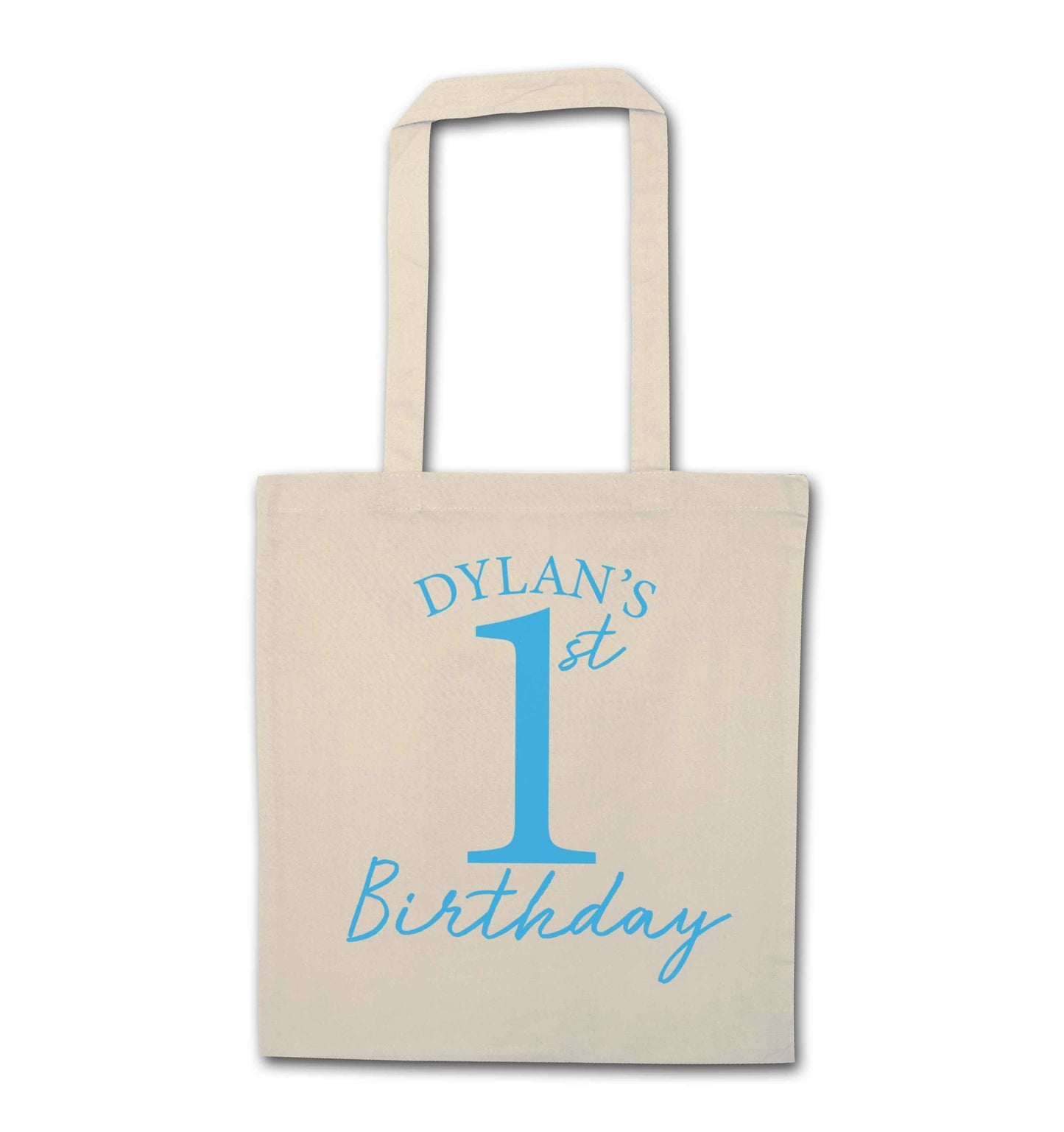 Personalised first birthday - any name or age! natural tote bag