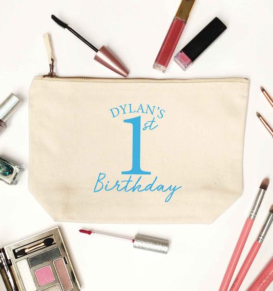Personalised first birthday - any name or age! natural makeup bag