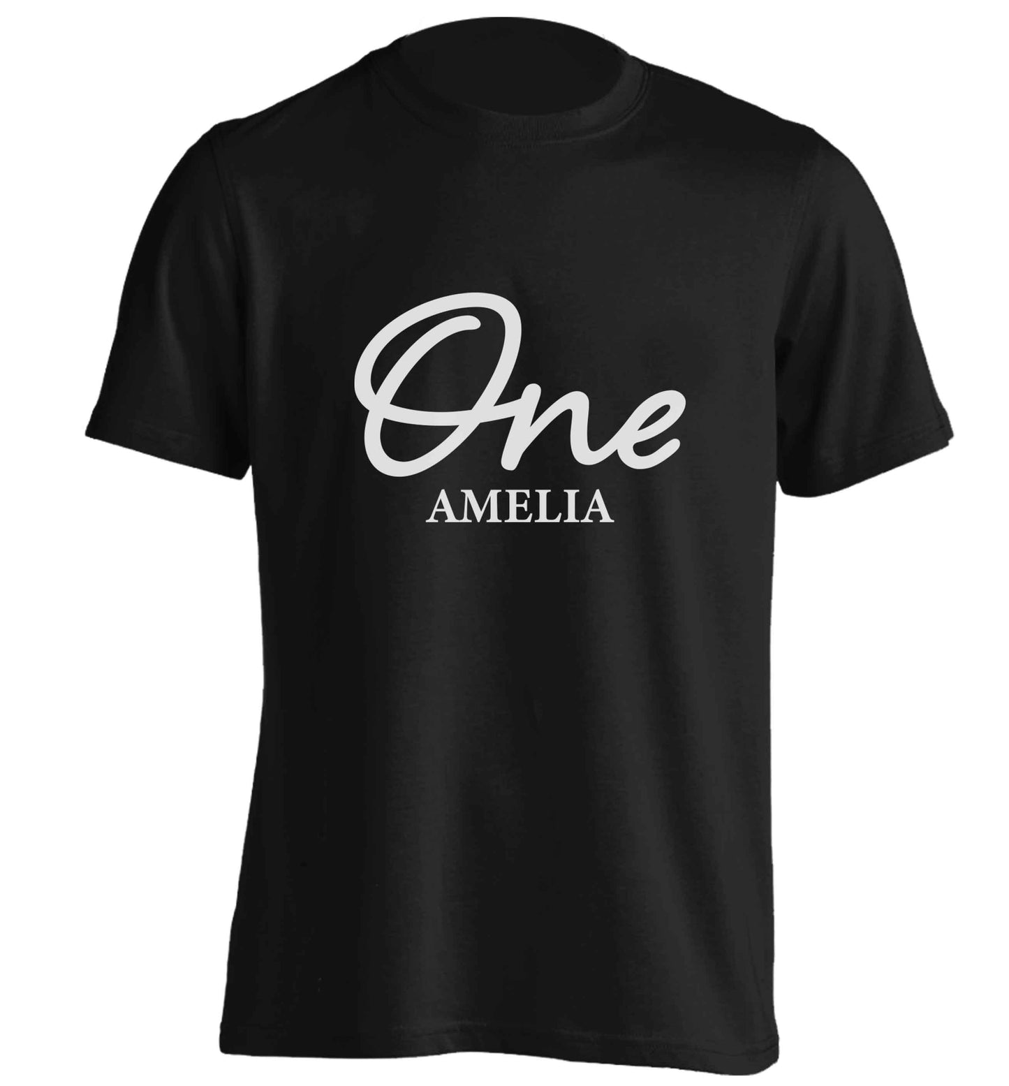 Personalised age and name adults unisex black Tshirt 2XL