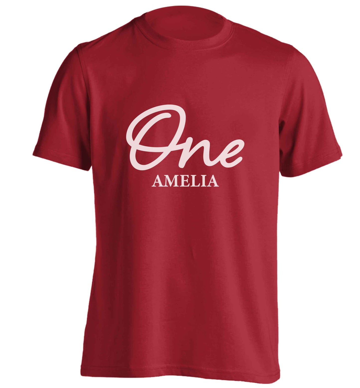 Personalised age and name adults unisex red Tshirt 2XL