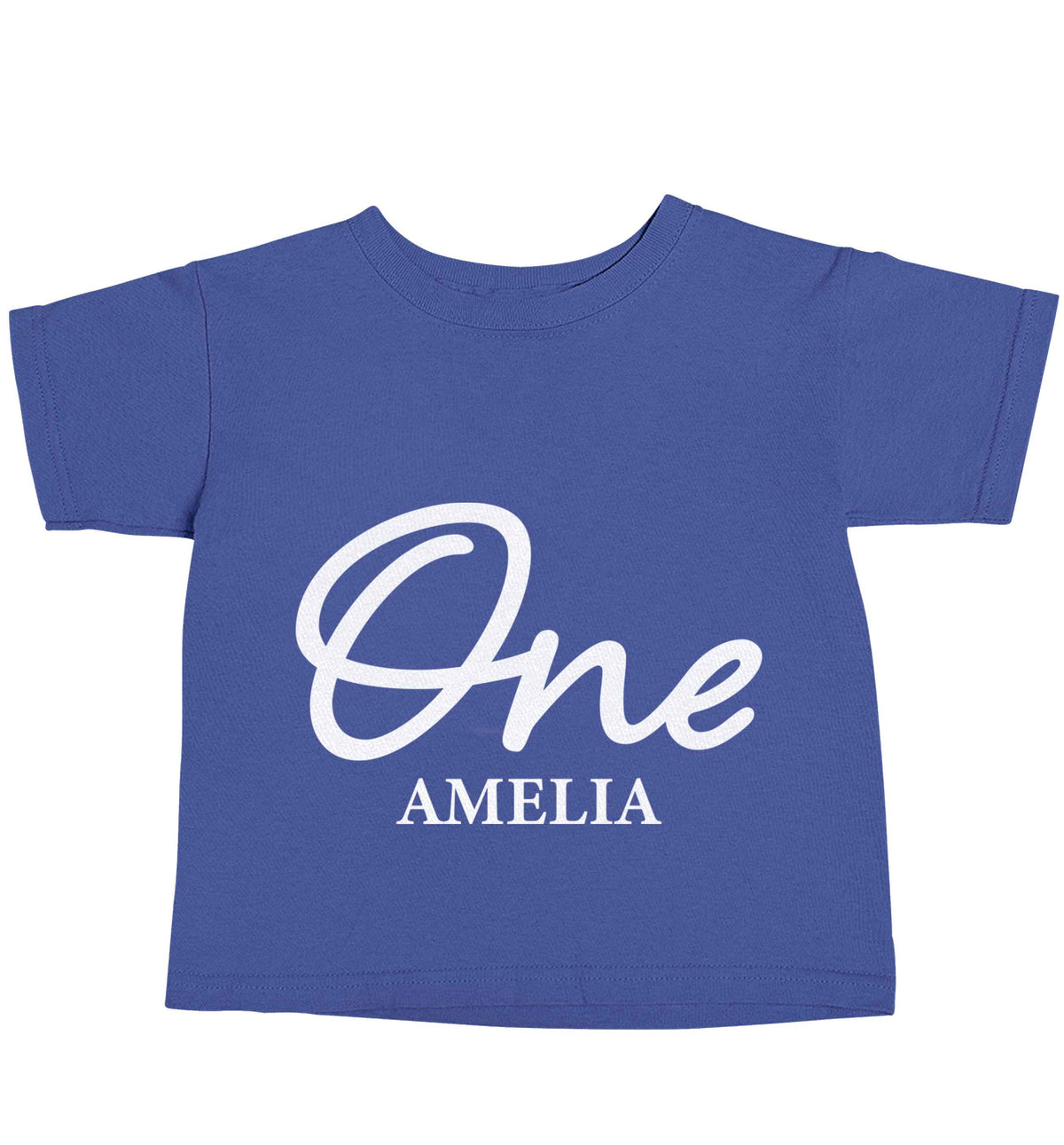 Personalised age and name blue baby toddler Tshirt 2 Years