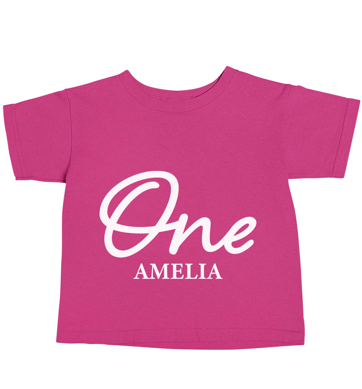 Personalised age and name pink baby toddler Tshirt 2 Years