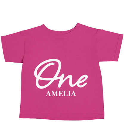 Personalised age and name pink baby toddler Tshirt 2 Years