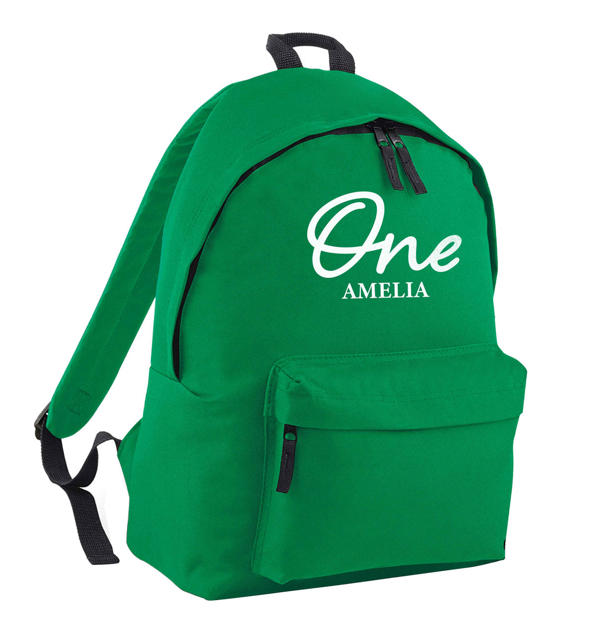 Personalised age and name green adults backpack