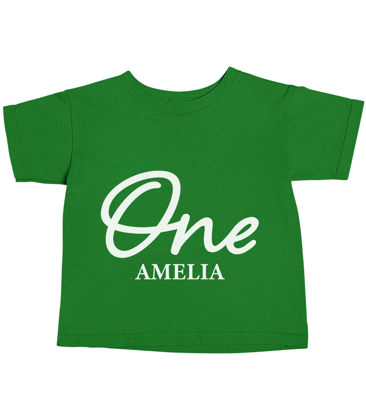 Personalised age and name green baby toddler Tshirt 2 Years