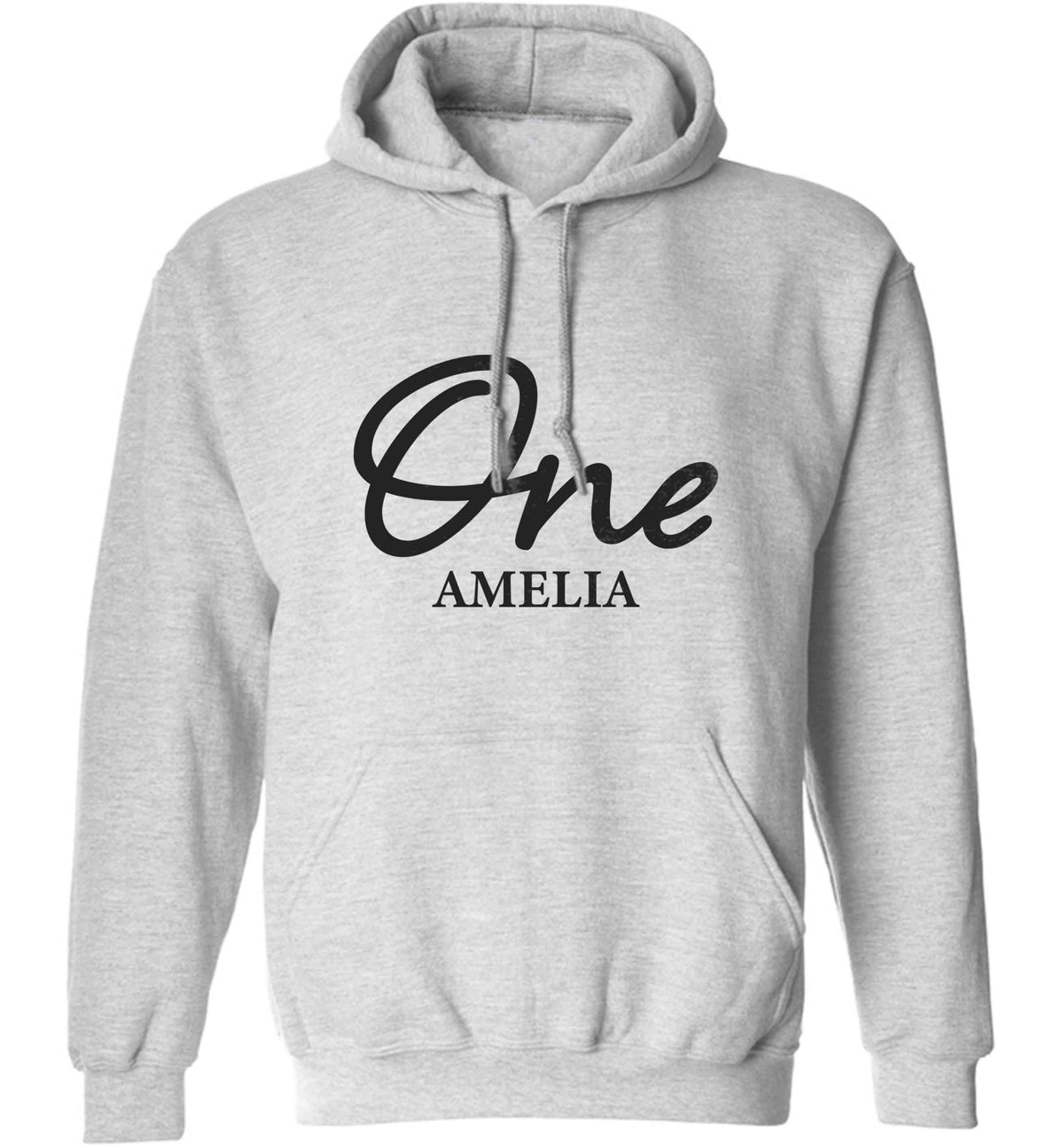 Personalised age and name adults unisex grey hoodie 2XL