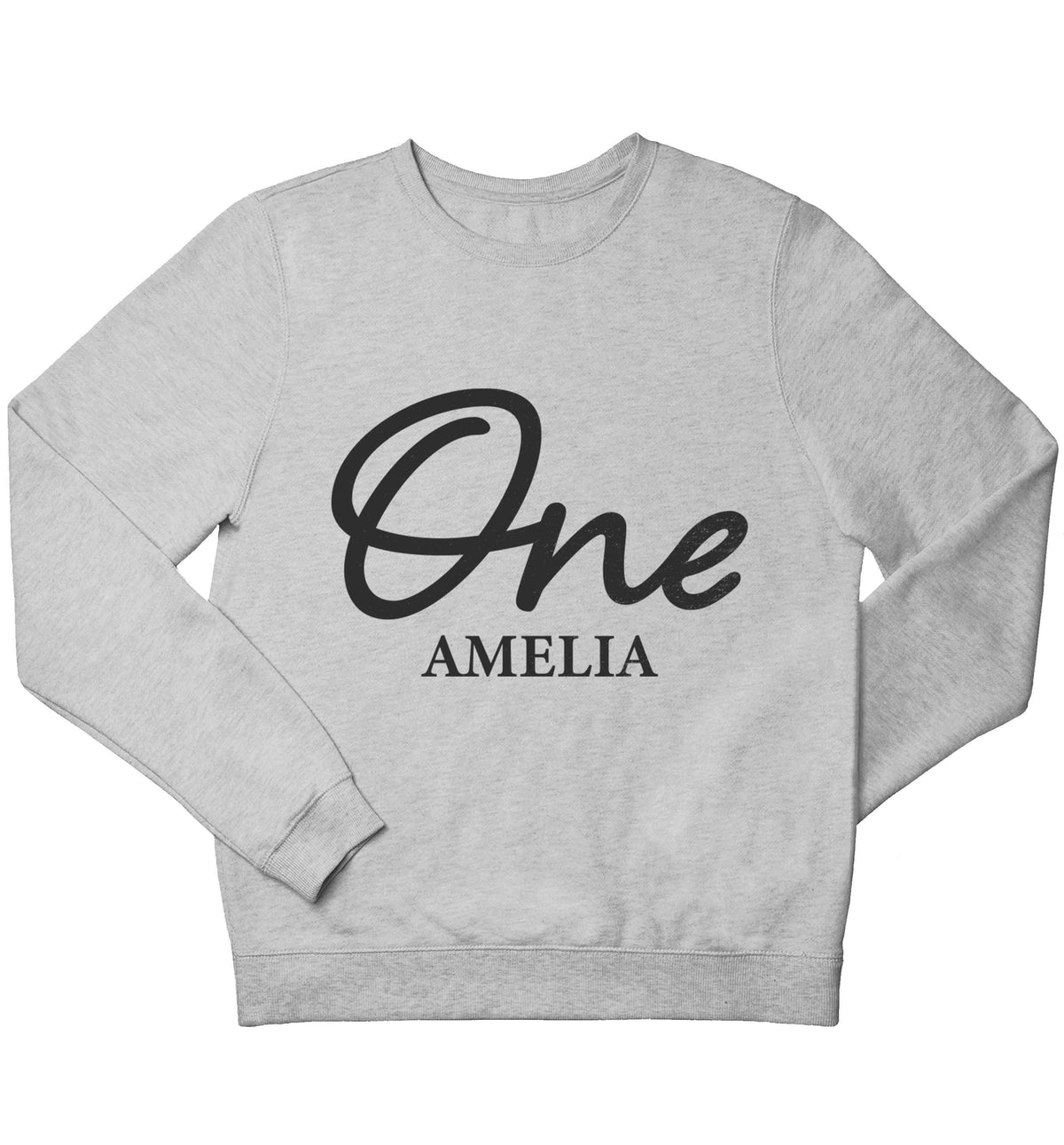 Personalised age and name children's grey sweater 12-13 Years