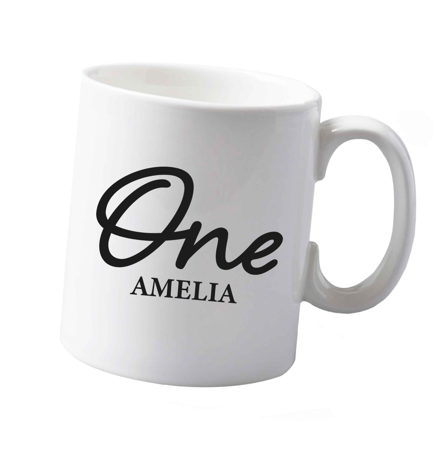 10 oz Personalised age and name ceramic mug both sides