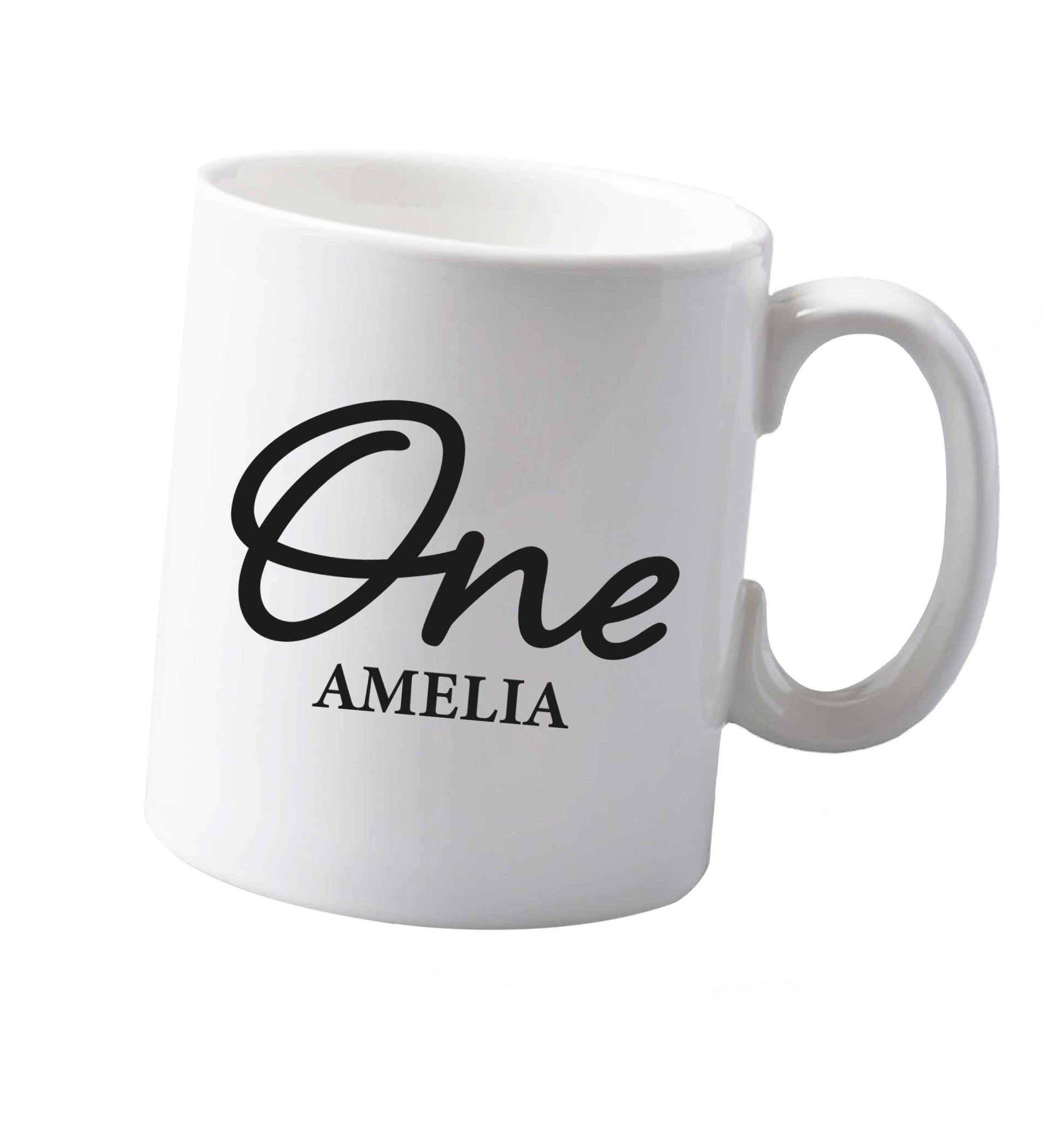 10 oz Personalised age and name ceramic mug both sides