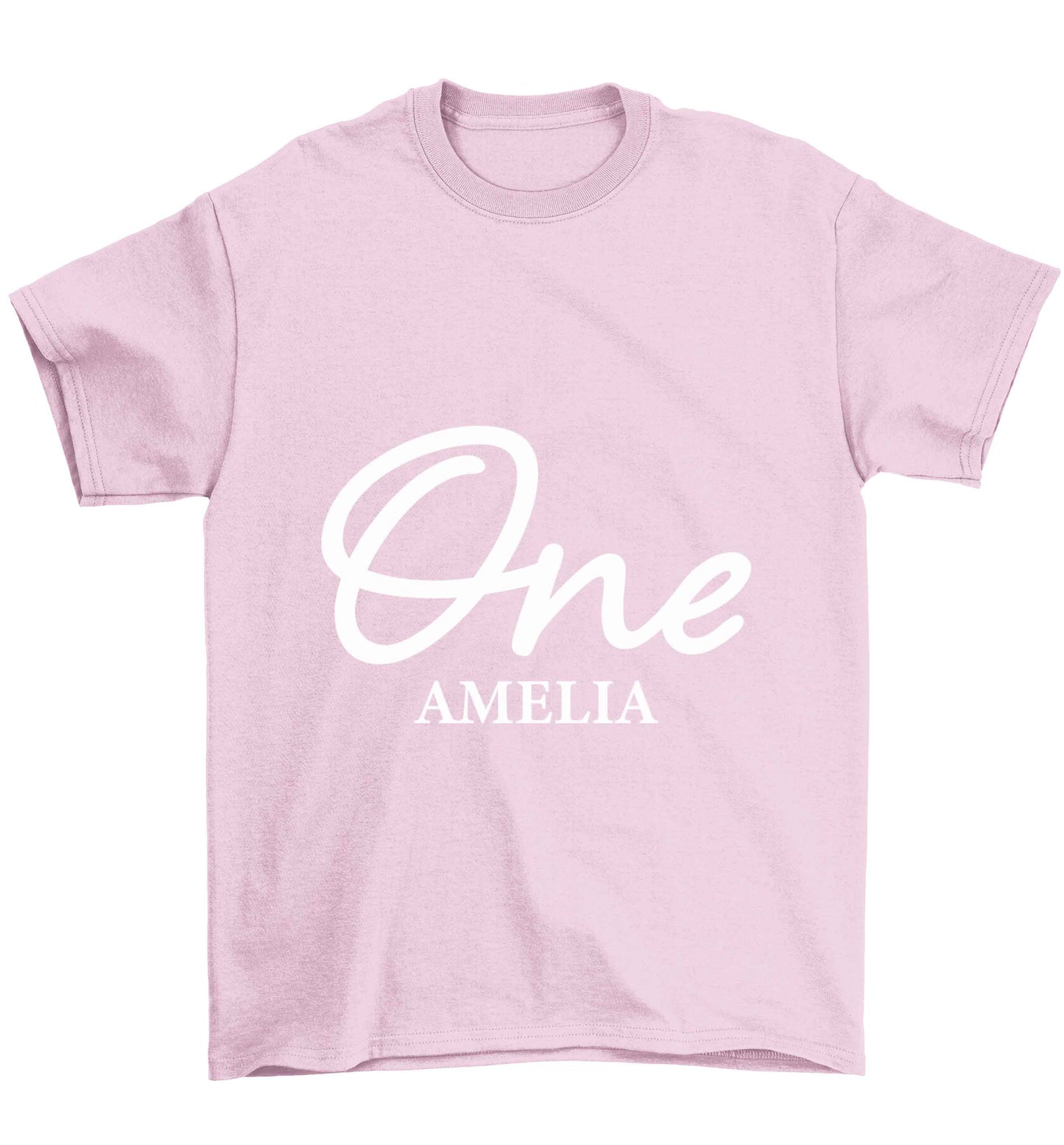 Personalised age and name Children's light pink Tshirt 12-13 Years