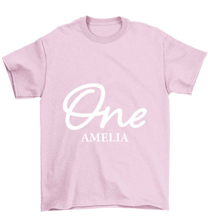 Personalised age and name Children's light pink Tshirt 12-13 Years