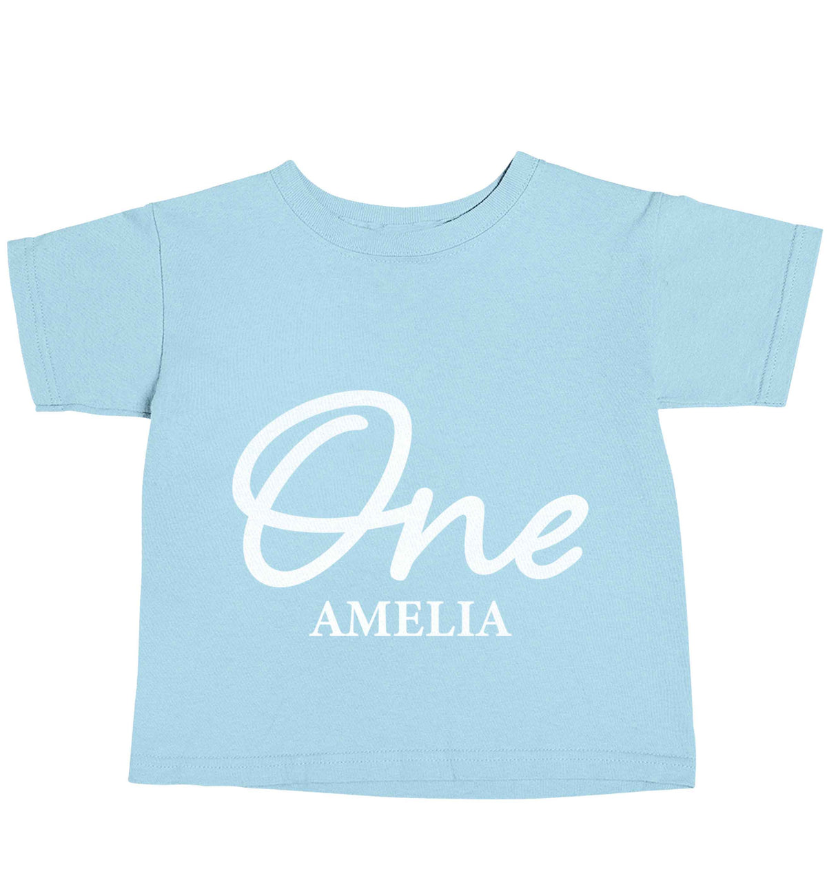 Personalised age and name light blue baby toddler Tshirt 2 Years